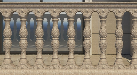 Railing 92 cm high - Double-leaf flower style