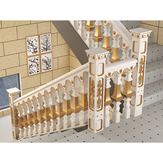 Cement staircase handrail - Square vase style