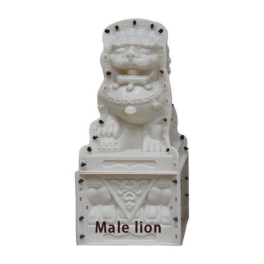 A large pair of Chinese male and female lions, decorative ornaments, male and female molds