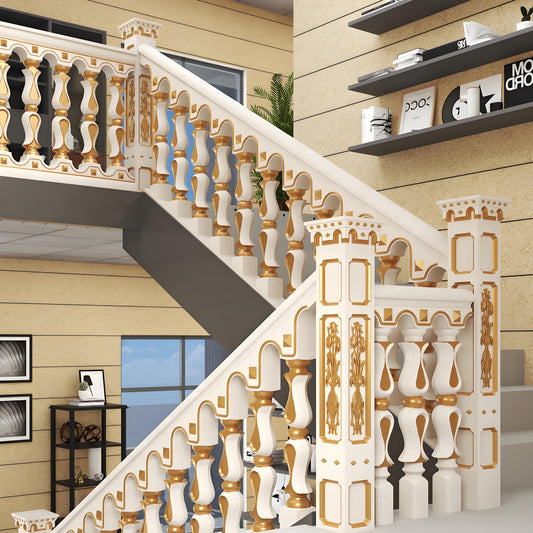 Cement staircase handrail - crabapple style