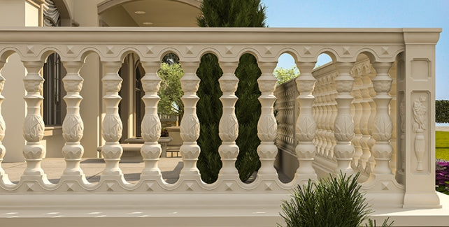 Railing 92 cm high - Bamboo leaf Flower style