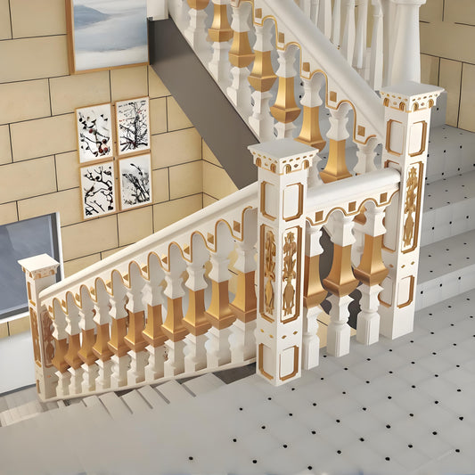Cement staircase handrail - Square vase style