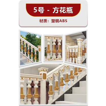 Cement staircase handrail - Square vase style