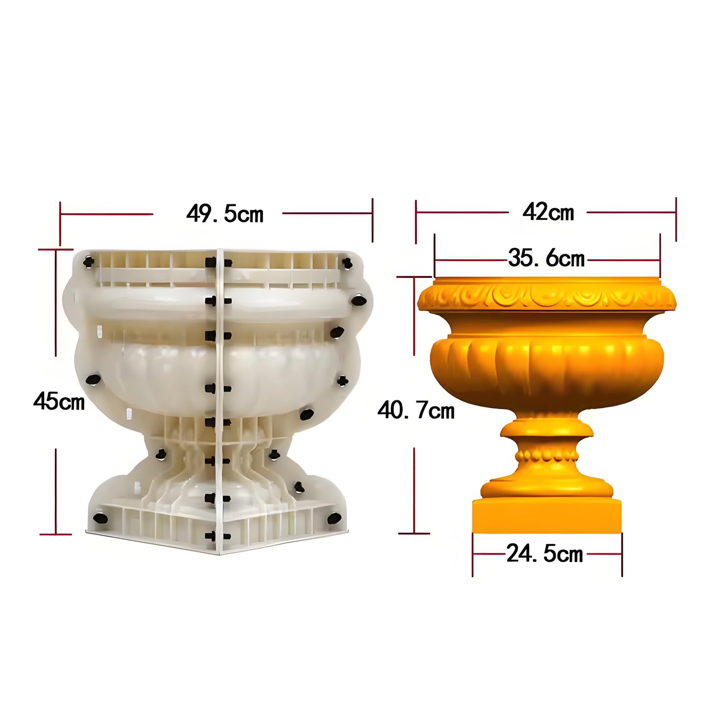 Circular concrete flower pot molds, cast plastic cement flower POTS, garden ornaments for decoration