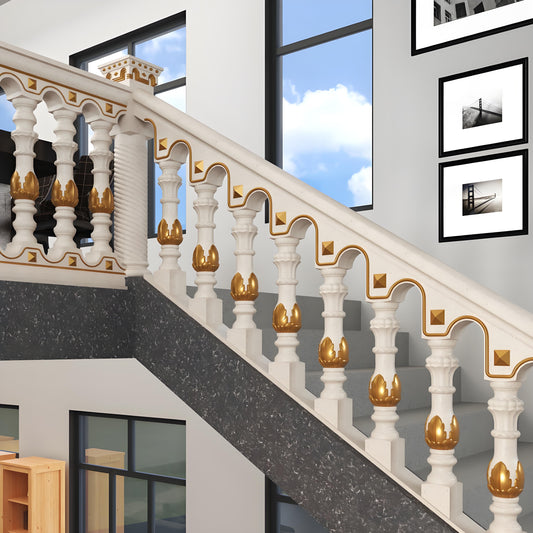 Cement staircase handrail - Imperial style