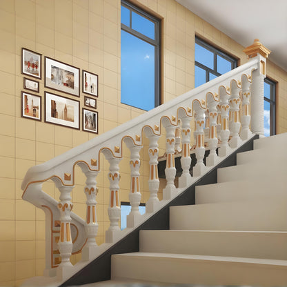 Cement staircase handrail - Roman style